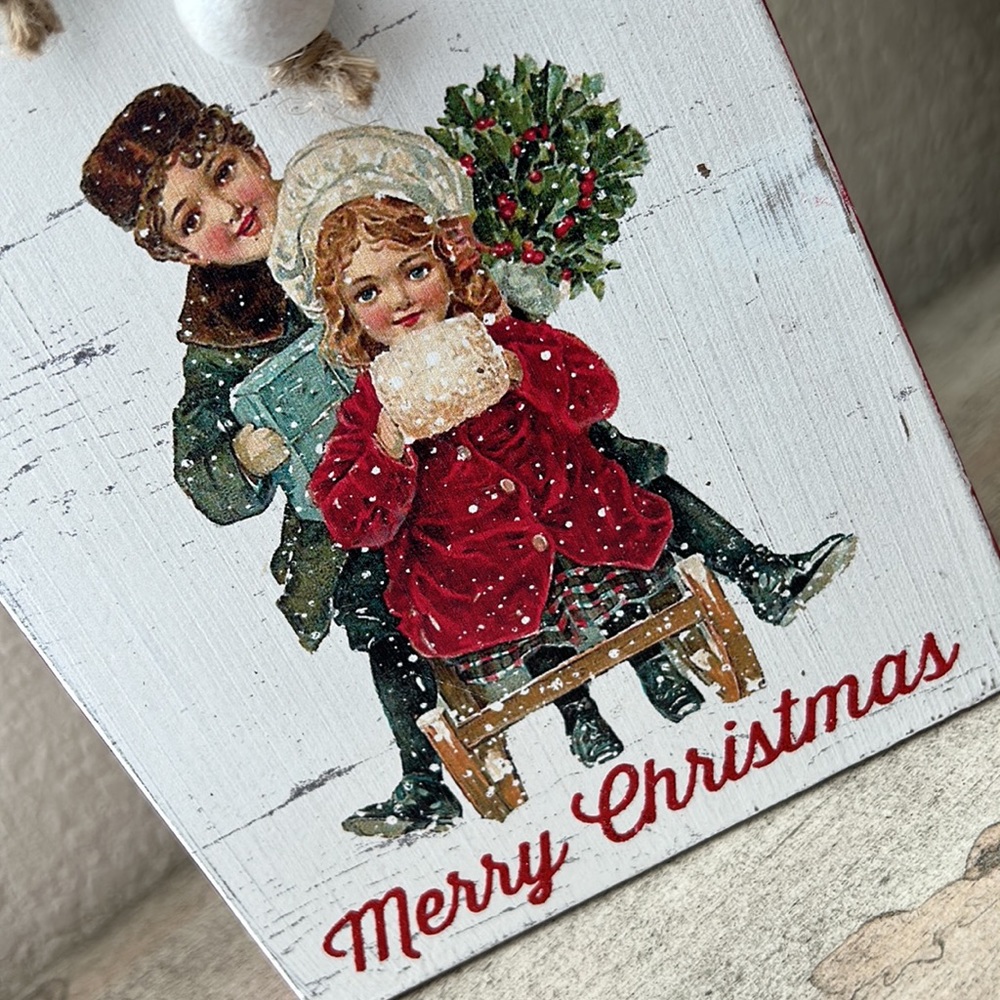 Christmas in July Vintage Inspired Christmas Shabby Chic tabletop decor accent